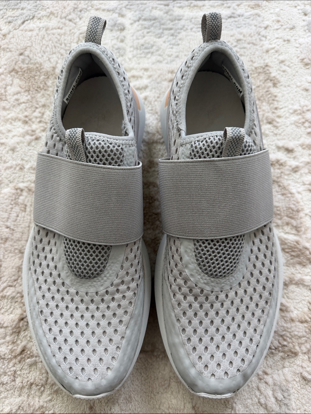 Sorel Women’s Slip-On Sneakers in Light Gray with Elastic Strap